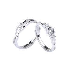 Ready to Ship Trendy 925 Silver Ring Couple Rings with Zircon